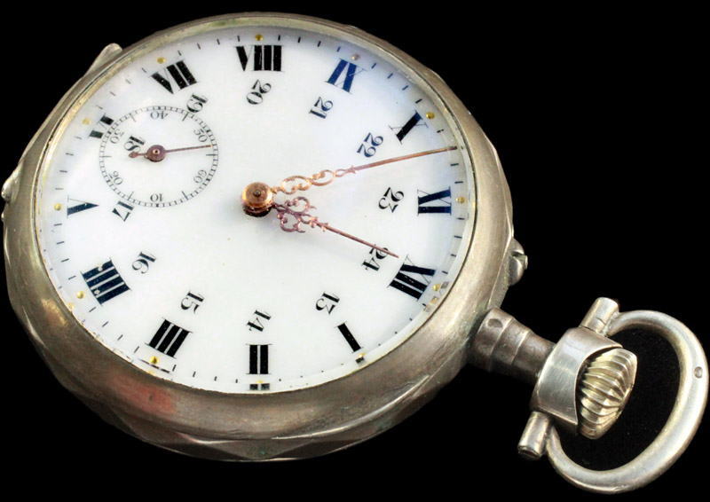 極希少 ボーレルクルボアジェ 彫刻ケース 銀無垢 16石 商館時計 懐中時計