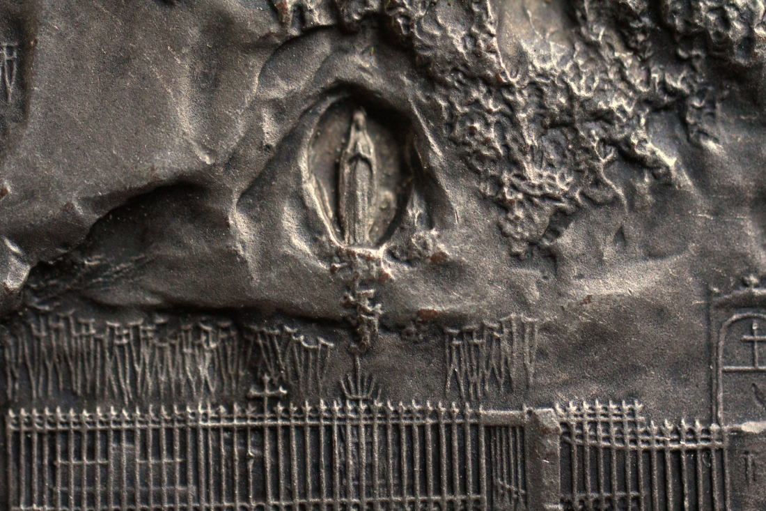 フランス アンティーク ルルドの泉 聖水盤 壁掛け